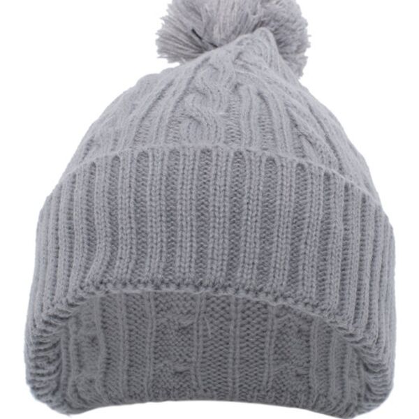 Cable Knit Pom-Pom Beanie Thumbnail