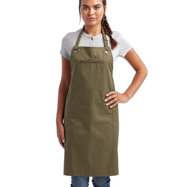 Barley Contrast Stitch Recycled Bib Apron Thumbnail